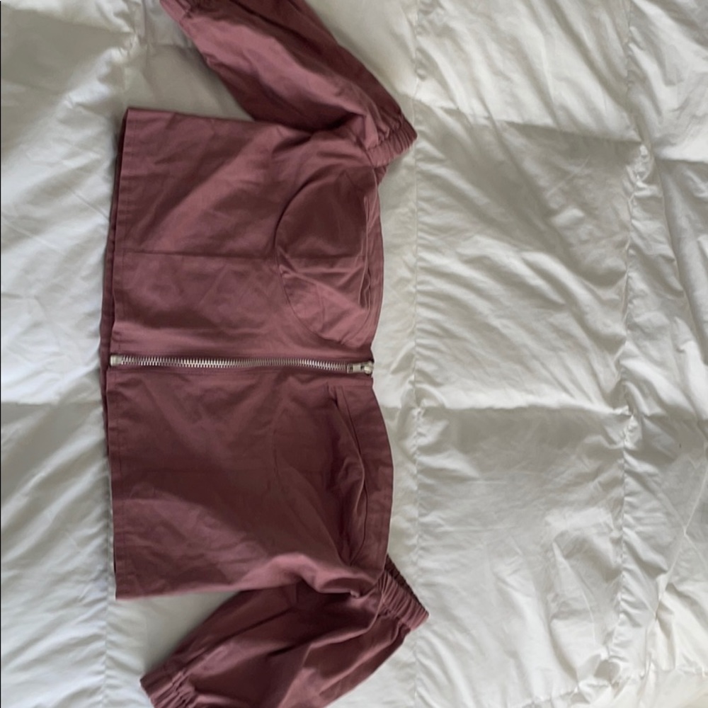 Zip cotton bustier top